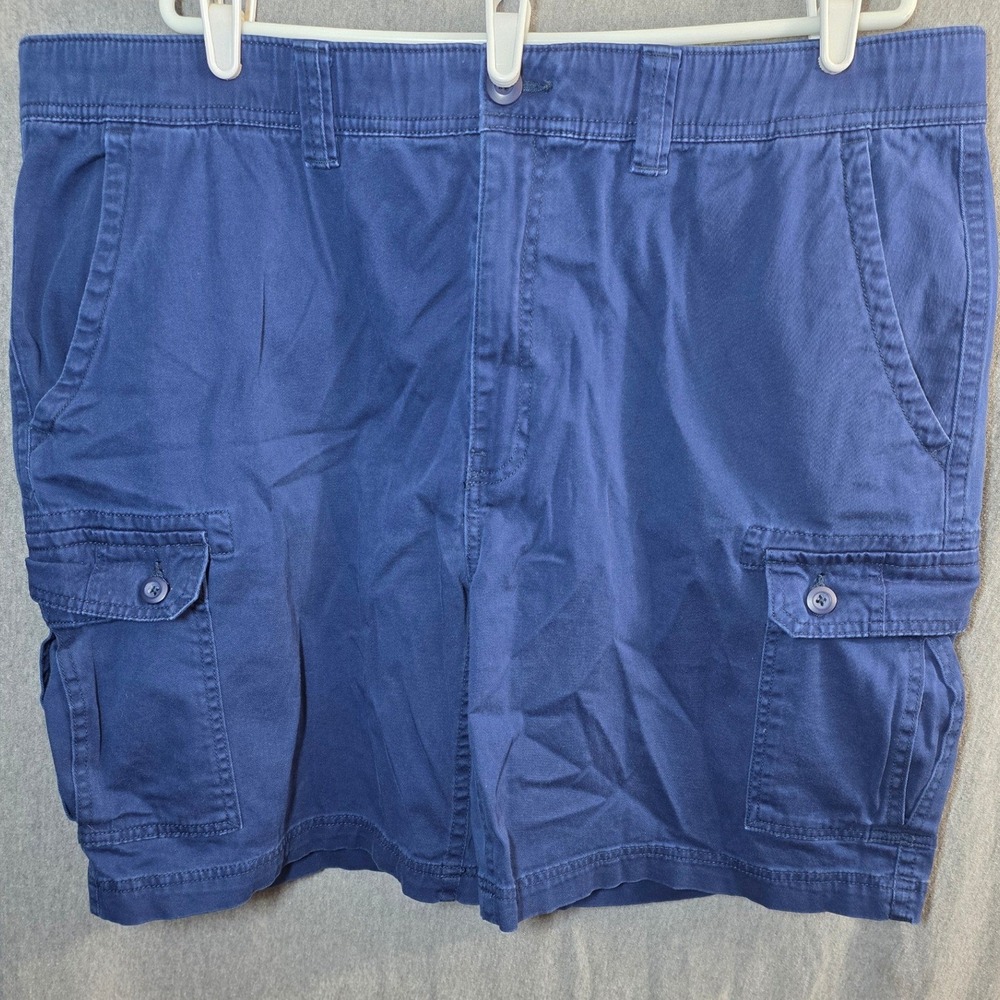 St John's Bay Cargo Shorts Big Mens Plus Size 44 Blue‎ Comfort Stretch Waist - Picture 16 of 16